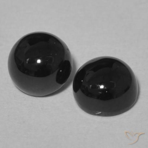 2.24 ctw Black Onyx Stones, Natural Onyx in Round Cabochon Shape for Sale