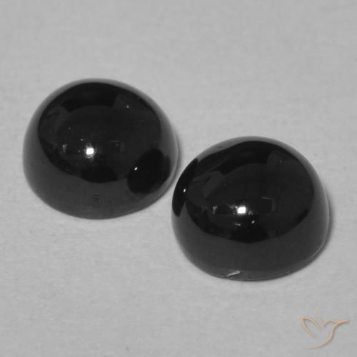 Onyx Gemstones in 5.5 mm (calibrated) Size for Sale, Onyx Stones in Black Color