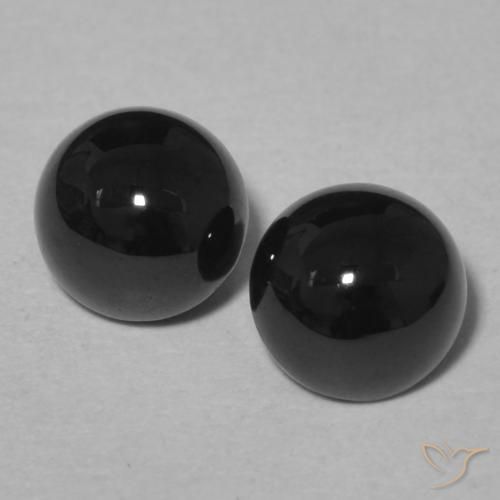 2.11ctw Natural Black Onyx, Round, Opaque