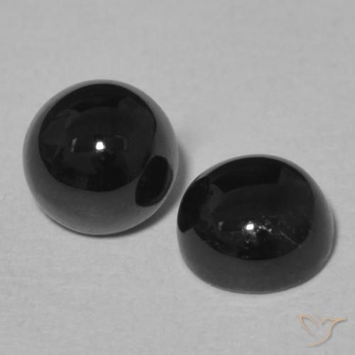 2.19 ctw Black Onyx Stones, Natural Onyx in Round Cabochon Shape for Sale