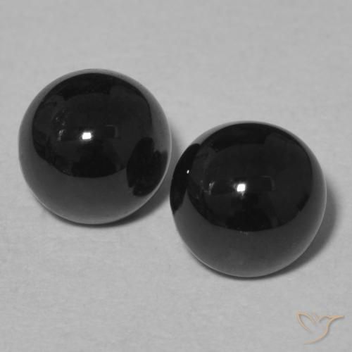 2.14ctw Natural Black Onyx, Round, Opaque
