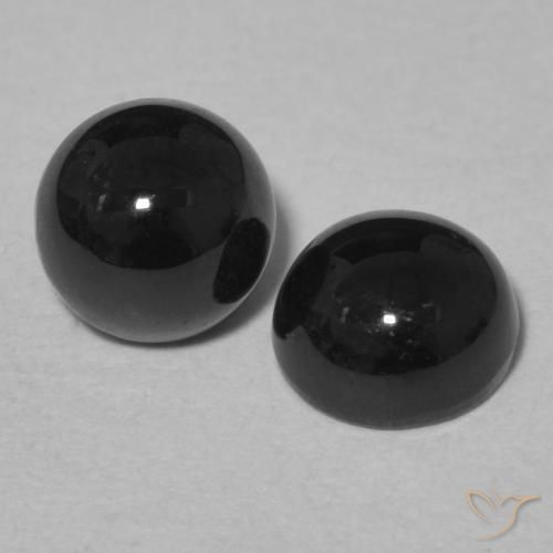 2.14 ctw Black Onyx Stones, Natural Onyx in Round Cabochon Shape for Sale
