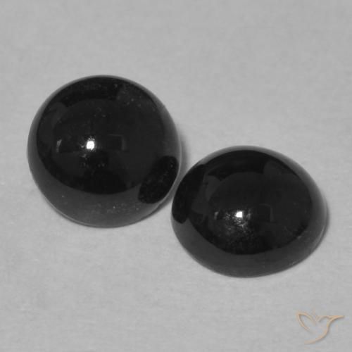 1.70 ctw Black Onyx Stones, Natural Onyx in Round Cabochon Shape for Sale