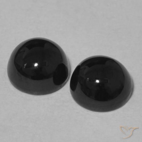 Onyx Gemstones in 5.5 mm (calibrated) Size for Sale, Onyx Stones in Black Color