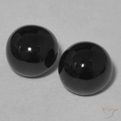 2.12ctw Natural Black Onyx, Round, Opaque