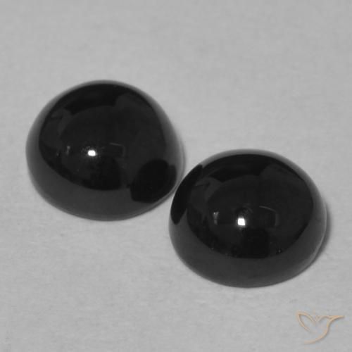 Onyx Gemstones in 5.5 mm (calibrated) Size for Sale, Onyx Stones in Black Color