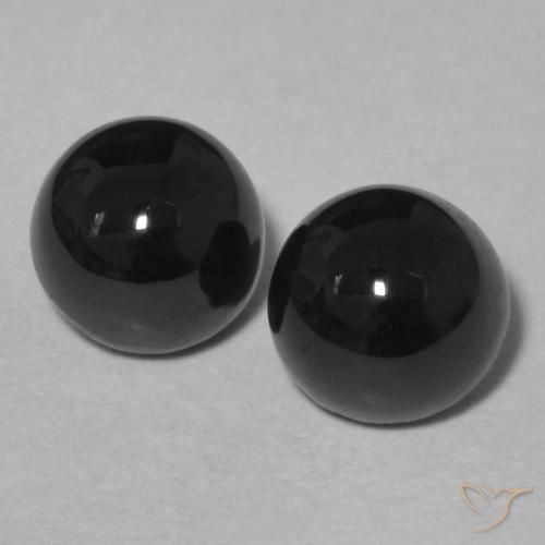 2.17ctw Natural Black Onyx, Round, Opaque