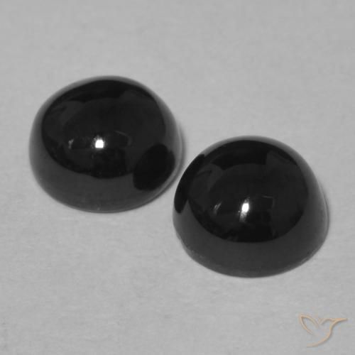 Onyx Gemstones in 5.5 mm (calibrated) Size for Sale, Onyx Stones in Black Color