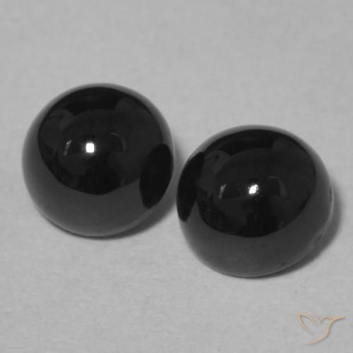 2 pièces assorties Onyx Noire Tour de taille 5,6mm, poids total de 2,24 ct / moyenne de 1,12 ct chacune, Noire avec pureté Opaque , pierre gemme naturelle , dureté de Mohs 6.5 à 7 convient aux bijoux de tous les jours, pierre de sagesse, Photo A