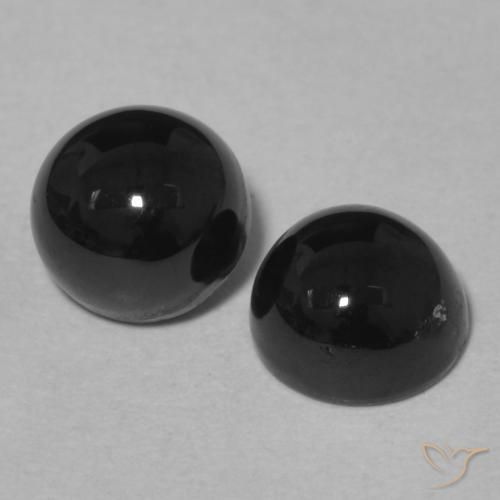 2.31 ctw Black Onyx Stones, Natural Onyx in Round Cabochon Shape for Sale
