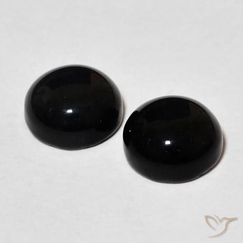 Onyx Gemstones in 7 mm (calibrated) Size for Sale, Onyx Stones in Black Color