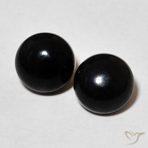 2.93ctw Natural Black Onyx, Round, Opaque