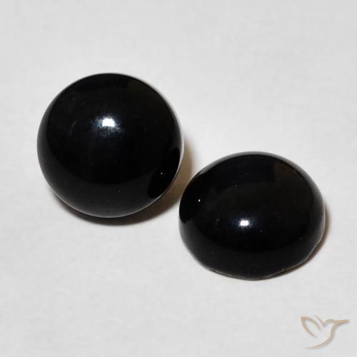 2.93 ctw Black Onyx Stones, Natural Onyx in Round Cabochon Shape for Sale