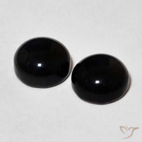 Onyx Gemstones in 7 mm (calibrated) Size for Sale, Onyx Stones in Black Color