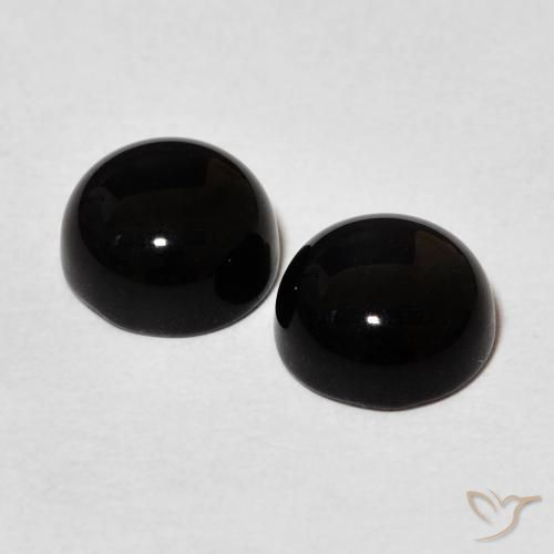 Onyx Gemstones in 7 mm (calibrated) Size for Sale, Onyx Stones in Black Color