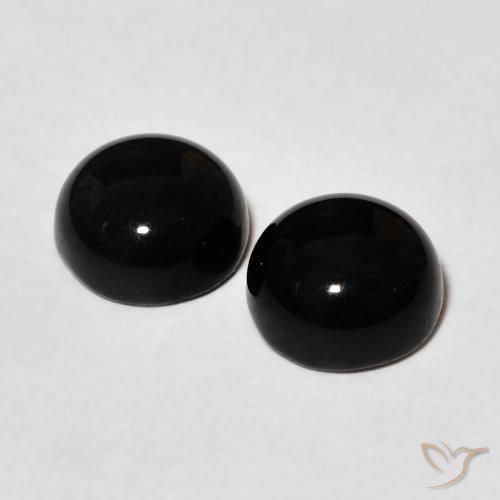 Onyx Gemstones in 7 mm (calibrated) Size for Sale, Onyx Stones in Black Color