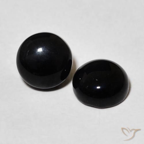 2.90 ctw Black Onyx Stones, Natural Onyx in Round Cabochon Shape for Sale