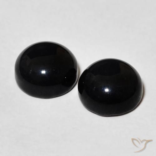 Onyx Gemstones in 7 mm (calibrated) Size for Sale, Onyx Stones in Black Color