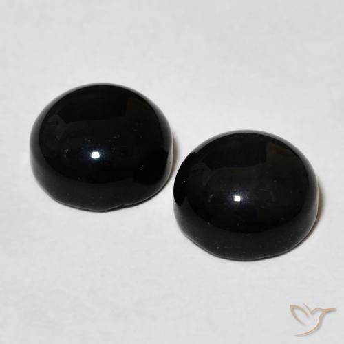 Onyx Gemstones in 7.5 mm (calibrated) Size for Sale, Onyx Stones in Black Color