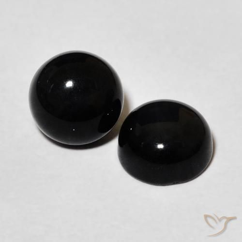 2.65 ctw Black Onyx Stones, Natural Onyx in Round Cabochon Shape for Sale