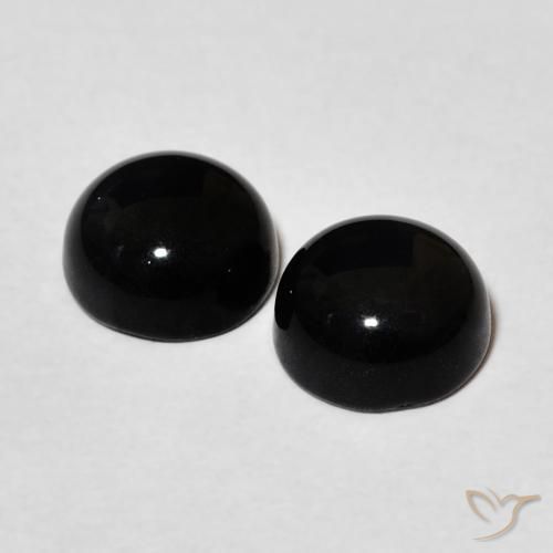 Onyx Gemstones in 7 mm (calibrated) Size for Sale, Onyx Stones in Black Color