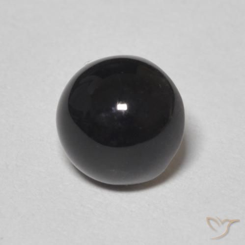 1.16 ct Black Onyx Stone, Natural Onyx in Round Cabochon Shape for Sale