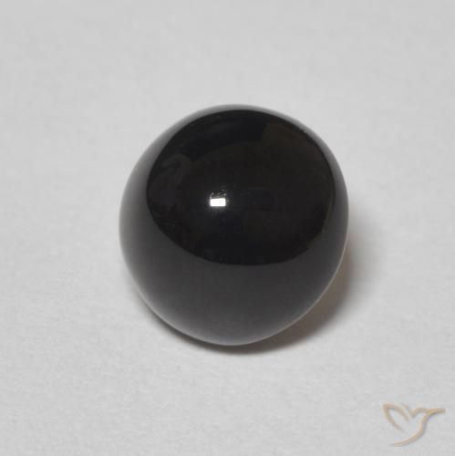 1.03 ct Black Onyx Stone, Natural Onyx in Round Cabochon Shape for Sale