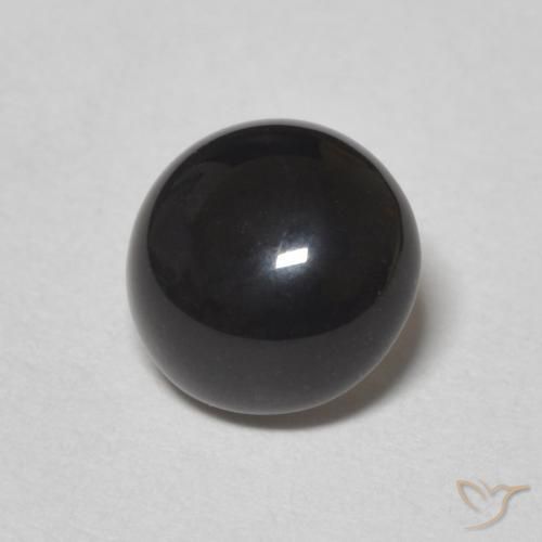 1.08 ct Black Onyx Stone, Natural Onyx in Round Cabochon Shape for Sale