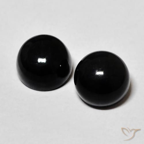 3.20ctw Natural Black Onyx, Round, Opaque