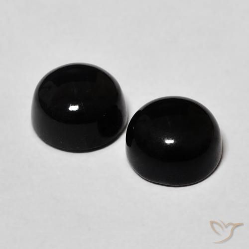 Onyx Gemstones in 7 mm (calibrated) Size for Sale, Onyx Stones in Black Color