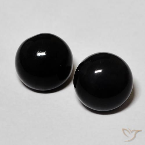 2.58ctw Natural Black Onyx, Round, Opaque