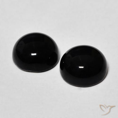 Onyx Gemstones in 7 mm (calibrated) Size for Sale, Onyx Stones in Black Color