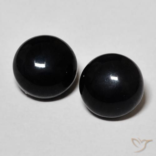 2.94ctw Natural Black Onyx, Round, Opaque