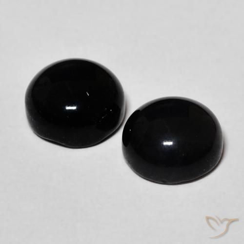 Onyx Gemstones in 7 mm (calibrated) Size for Sale, Onyx Stones in Black Color