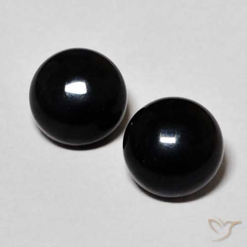 2.69ctw Natural Black Onyx, Round, Opaque