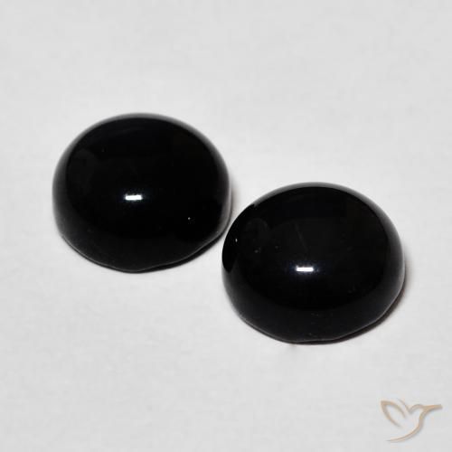 Onyx Gemstones in 7 mm (calibrated) Size for Sale, Onyx Stones in Black Color