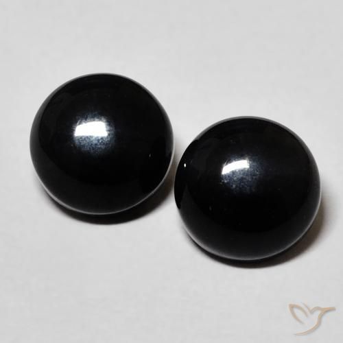 3.17ctw Natural Black Onyx, Round, Opaque