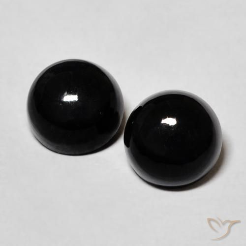 2.61ctw Natural Black Onyx, Round, Opaque