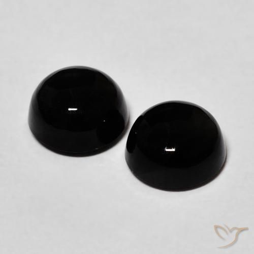 Onyx Gemstones in 7 mm (calibrated) Size for Sale, Onyx Stones in Black Color