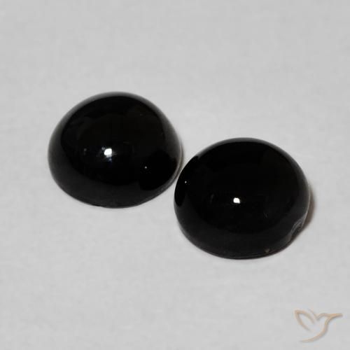 Onyx Gemstones in 5.5 mm (calibrated) Size for Sale, Onyx Stones in Black Color