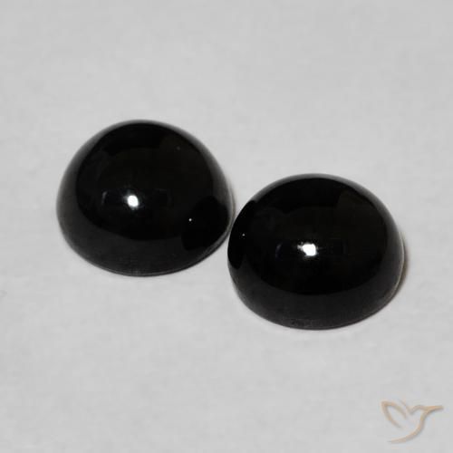 Onyx Gemstones in 5.5 mm (calibrated) Size for Sale, Onyx Stones in Black Color