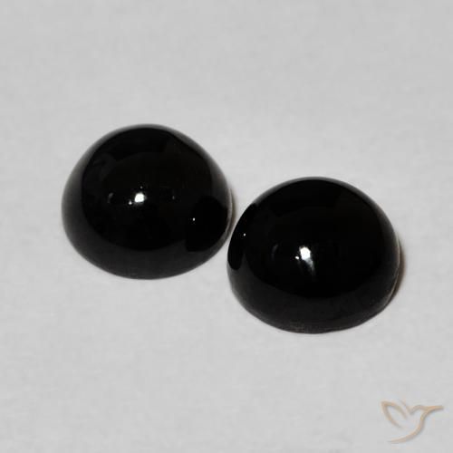 Onyx Gemstones in 5.5 mm (calibrated) Size for Sale, Onyx Stones in Black Color
