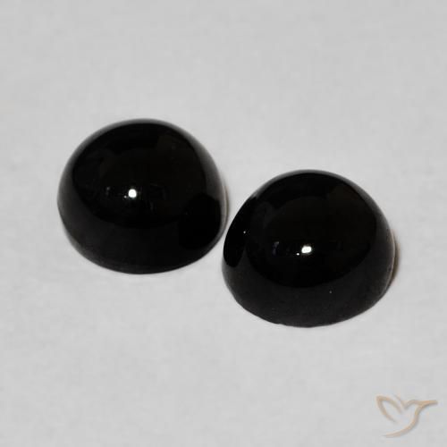 Onyx Gemstones in 5.5 mm (calibrated) Size for Sale, Onyx Stones in Black Color