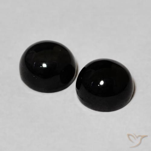 Onyx Gemstones in 5.5 mm (calibrated) Size for Sale, Onyx Stones in Black Color