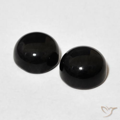 Onyx Gemstones in 7 mm (calibrated) Size for Sale, Onyx Stones in Black Color