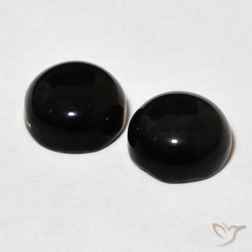 Onyx Gemstones in 7 mm (calibrated) Size for Sale, Onyx Stones in Black Color