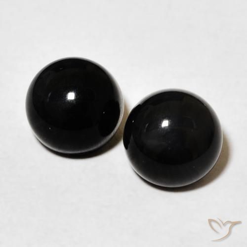 3.22ctw Natural Black Onyx, Round, Opaque