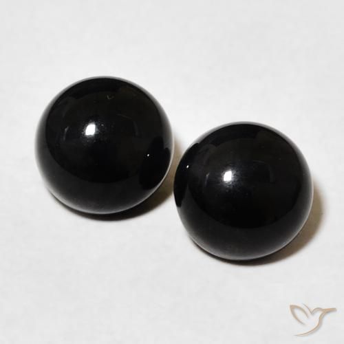 3.11ctw Natural Black Onyx, Round, Opaque