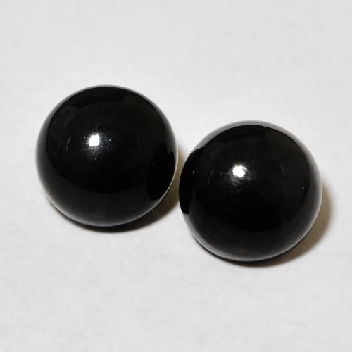 2.84ctw Natural Black Onyx, Round, Opaque