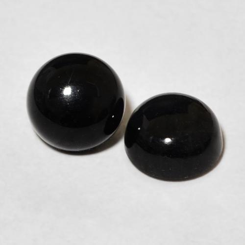 2.84 ctw Black Onyx Stones, Natural Onyx in Round Cabochon Shape for Sale